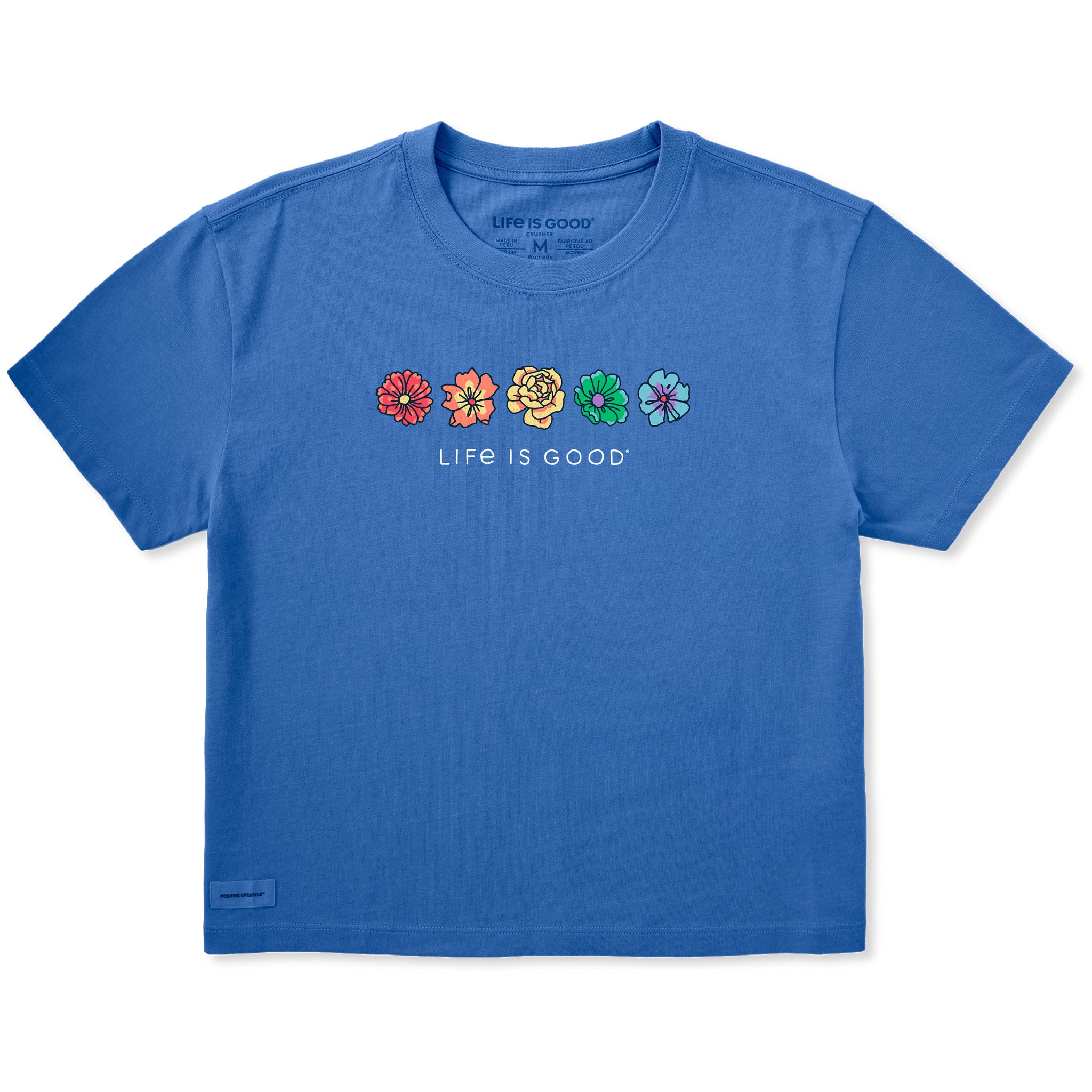Simple Rainbow Flowers Boxy Tee